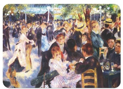 Auguste Renoir Bal du Moulin Impressionismus Platzdeckchen, Kork, Ölgemälde, groß, 39,5 x 28,5 cm, 4 Stück