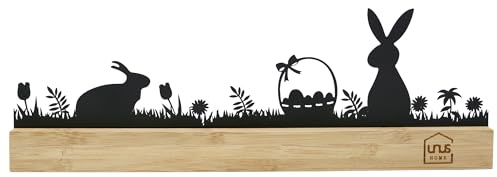 UNUS Ostern Aufsteller schwarz Holz Metall Osterhasen Oster-Silhouette | Osterdeko