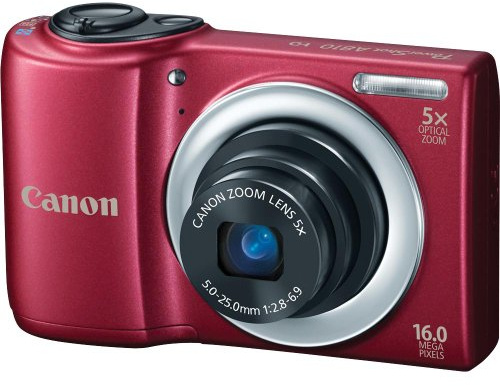 Canon PowerShot A810 16.0 MP Digital Camera with 5X Digital Image Stabilized Zoom 28mm Wide-Angle Lens with 720p HD Video Recording Red (Renewed)