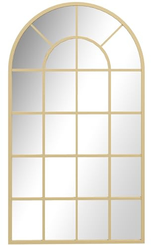 HOMCOM Wandspiegel 110 x 65cm Spiegel mit Rahmen aus Metall Dekorativer Hängespiegel Badezimmerspiegel für Schlafzimmer Badezimmer Wohnzimmer Flur Gold