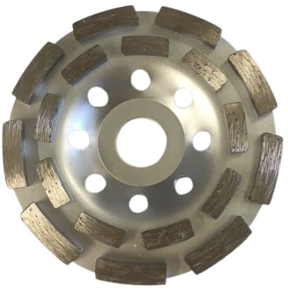 115mm Diamond Grinding Disc Double Row for Concrete Stone Granite Marble and Tiles. 22.2mm hole with seperate reducing ring to 20mm.