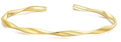 Philip Jones 18k Gold Plated Spiral Cuff Bangle