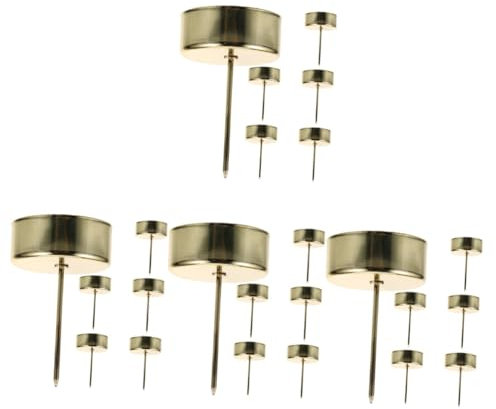 TOPBATHY 24pcs Gold Christmas Candle Cup Insert Taper Candle Holder Christmas Tree Decor Holder