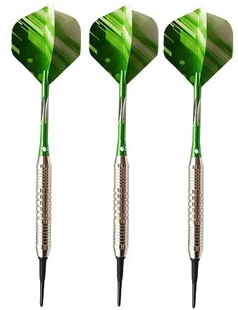 WOONEKY 18g Profi Pin Dartpfeile Hart Kunststoffspitze Grün Darts Pfeile Zubehör Elektronische Dartscheibe Freizeitspiel