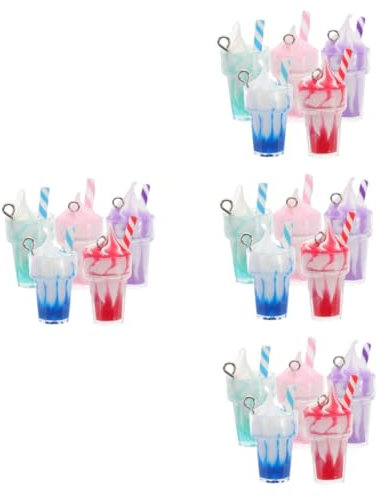 SEWACC 40stücke Resin Eiscreme Cup Charms Süße Dessert- Für Schmuckherstellung Für Schlüsselanhänger Und Armbänder