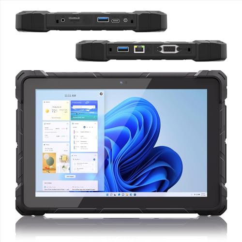 HEIGAOLAPC Tableta PC Robusto Tablet Antipolvo Resistente Win 11, Tableta Impermeable Antigolpes 10,1 Pulgadas Alder Lake N100, 8GB RAM 128GB eMMC, Batería 8000mAh/4G LTE GPS/WiFi/BT5.0/1280 x 800