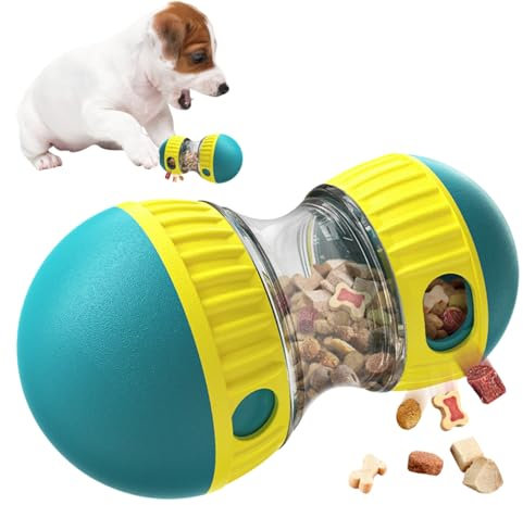 MeoZynxadril Interaktives Hundespielzeug - Intelligenz Puzzle Futterspender, Rollender Leckerli Spender zur Futterausgabe für Mittelgroße und Kleine Hunde