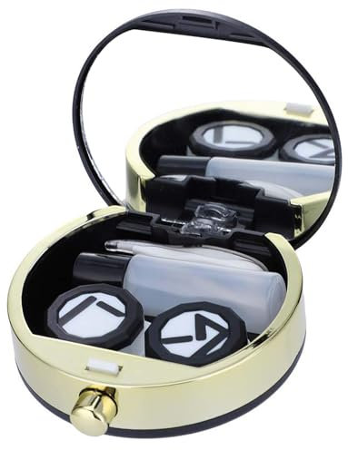 TRMFUSA Contenedor para lentes de contacto, estuche para lentes de contacto, accesorios para lentes de contacto, mini estuche portátil para lentes de contacto, mini funda para viajes a casa (negro),