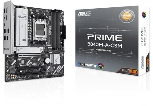 ASUS PRIME B840M-A CSM AMD B840 mATX motherboard, DDR5, PCIe 4.0 Ready, 3xM.2 slots, 2.5Gb Ethernet, DisplayPort, HDMI, rear and front USB 5Gbps Type-C support, BIOS FlashBack, Corporate Stable Model