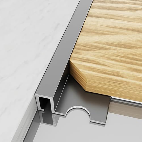 Raouoae Angle Profile Tile Corner Trim Length: 125cm*2 Pieces Anodized Aluminum Tile End Strip Waterproof Moisture-proof For Clean Edges And Seamless Finish(Grey,W:8MM)