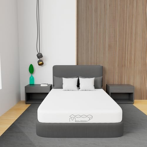 Minnesmadrass 140 x 200, 7-zons viskosskum madrass | 20 cm hög, 2-i-1 dubbelskikt skummadrass, avtagbart tygskydd med dragkedja (140 x 200 x 20 cm)