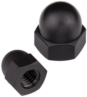 Generisch 2~100 stücke Schwarz Weiß Nylon Hexagon Acorn Kappe Hutmuttern Isolierung Kunststoff Dekorative Acorn Mutter M3M4M5M6M8M10 M12 M14 M16 M18 M20(Black,M12-10pcs)