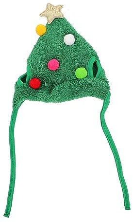 ERINGOGO Weihnachtlicher Weicher Haustierhut Mit Bunten Bällen Komfortabler Hautfreundlicher Hund Katzen-kostümkopfschmuck Für Festliche Cosplay-Partys