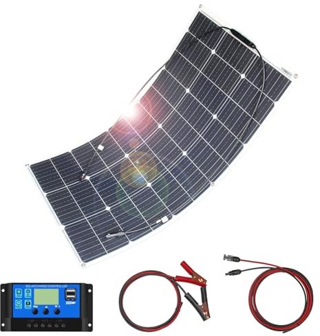 100W Flexible Placa Solar Kit Perfecto para Camping Autocaravanas Barcos