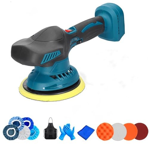 VNSMM Pulidora Coche Pulidora de Coche inalámbrica de 6 velocidades, eléctrica, automática, para Pintar, pulir Metal y Madera. Herramienta imprescindible. Pulidora(No Battery)