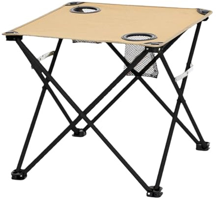 Generisch Tavolo pieghevole da campeggio | Tavolo da spiaggia pieghevole con 2 portabevande | Tavolino portatile per campeggio, viaggi, escursioni, picnic, balcone, giardino, terrazza
