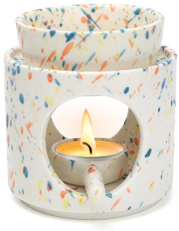 Yuragim Duftlampe für Ätherische Öle, Keramische Duftlampe Teelicht Aromalampe mit Teelichthalter & Abnehmbare Schale, Duftöl und Duftwachs Diffuser Duft Lampe, Duftstövchen für Weihnachten Wohnkultur