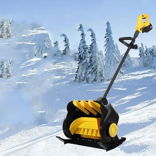 Pala da neve elettrica, doppia batteria rimovibile, profondità 15,2 cm, larghezza 40,6 cm, distanza di lancio 10 m, manico frontale regolabile e asta telescopica, lancianeve portatile