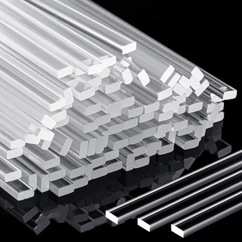 Beeveer 100 Pcs Clear Acrylic Sticks Flat 6 for Cake Topper | Reusable Lollipop Candy Cake Pops Sticks, Smooth Surface, Ideal Cupcake Chocolate Dessert Decorations, DIY Baking Supplies