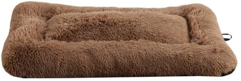 Mateju Hundebett Rechteckig Flauschig, Plüsch Haustierbett Katzenbett Flauschig Weiche Warme Hundekissen mit rutschfest Unterseite Katzenkissen für Mittelgroße Kleine (Braun,S 60x40cm)