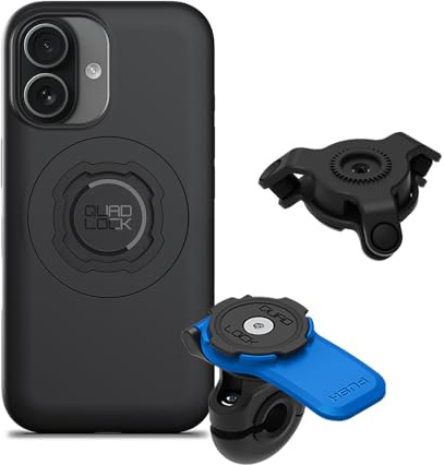 QUAD LOCK Spiegel Handyhalterung für Motorrad mit Vibrationsdämpfer und MAG Hülle für iPhone 17