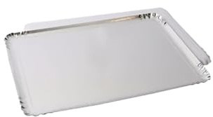 FaisTonGateau - Set di 10 vassoi per catering - lunghezza x larghezza: 42 cm x 32 cm, colore argento