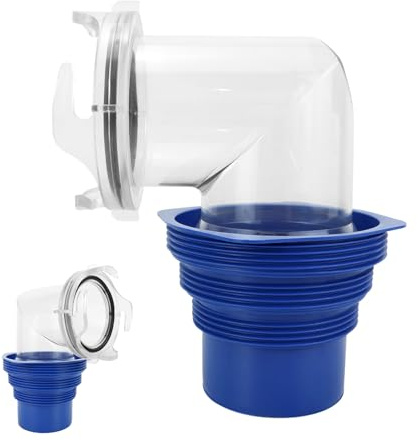 Caravan Waste Hose Connectors - 4-in-1 Clear Drain Angle Adapter, Trailer Drain Pipe Connector, Caravan Plumbing Fittings, Flexible Outdoor Drain System | I