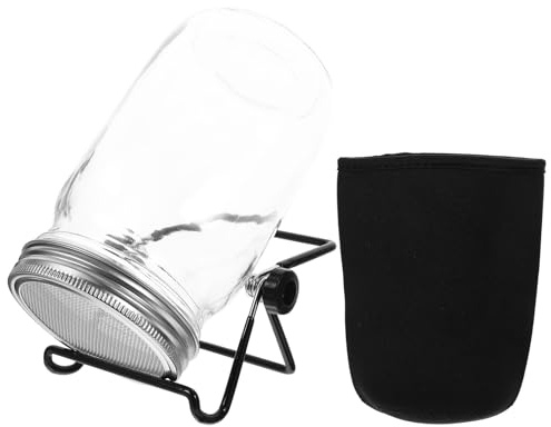 Toyvian Kit de Germination en Bocal 32Oz avec Couvercle en Acier Inoxydable et Support Compact Paquet D’Ombrage pour Bocaux Mason à Large Ouverture Germoir pour Graines et Haricots
