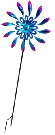 TOWARDSNAN Molino de viento de metal resistente a la intemperie para patios, césped, patio, jardín, espacios al aire libre, decoración artística giratoria, fácil de montar, molinillo de viento de