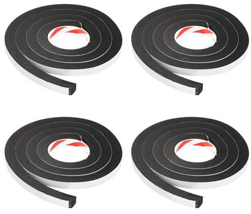 PATIKIL Foam Insulation Tape 15mm(W) x 20mm(T) x 2m(L), 4 Pcs Single-Sided Self Adhesive Weather Stripping Door Seal Strip for Door Window Air Conditioning, White