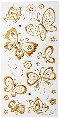 Papermania Gemstone Butterflies Stickers, Gold PMA8241106