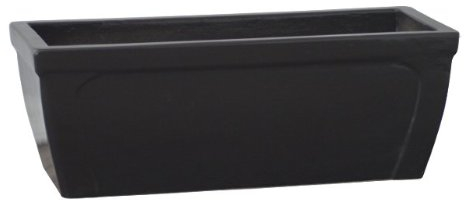 K&K Keramik Balkonkasten Blumenkasten Pflanzbox 58x20x18 cm aus robuster, witterungsbeständiger, frostfester Steinzeug Keramik (anthrazit)