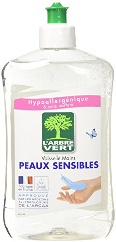 L'Arbre Vert - Liquide Vaisselle - Peaux Sensible - 500 ml - Lot de 3