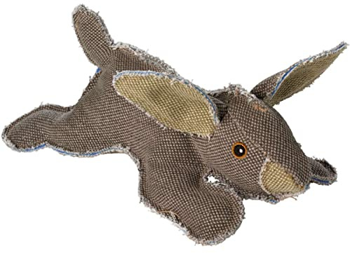 HUNTER CANVAS Wild Rabbit hundleksak, vintage-stil, med bomull, pipande leksak, kanin, 27 cm