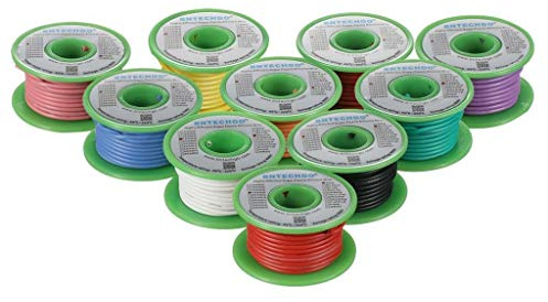 BNTECHGO 18 Gauge Silicone Wire Kit 10 Color Each 25 ft Flexible 18 AWG Stranded Tinned Copper Wire