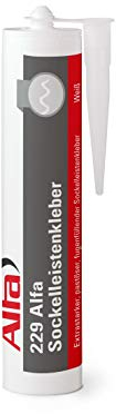 1x Alfa Sockelleistenkleber 300ml/440g weißer Montagekleber mit hoher Anfangshaftung zur Befestigung von Sockelleisten