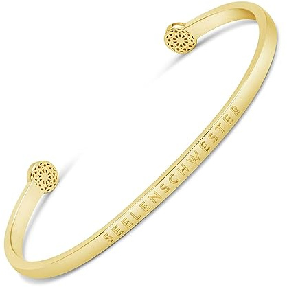 SIMPLE PLEDGE | Seelenschwester Armreif | Armband Damen mit Gravur in Silber, Gold, Roségold | Perfekt als Schmuck Geschenk | Blindgravur