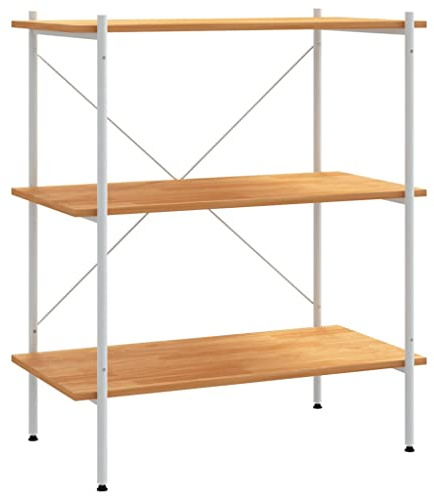 vidaXL Hyllenhet med 3 hyllplan vit och ek 80x40x92 cm, lagerhylla, garagehylla, fristående hylla, lagerhyllor, garagehyllor, fristående hyllor