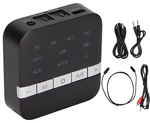 KOSDFOGE TX200 Bluetooth 5,0 Transmisor Receptor Baja Latencia 2 en 1 Adaptador Inalámbrico Bluetooth para TV Sistema Estéreo Doméstico