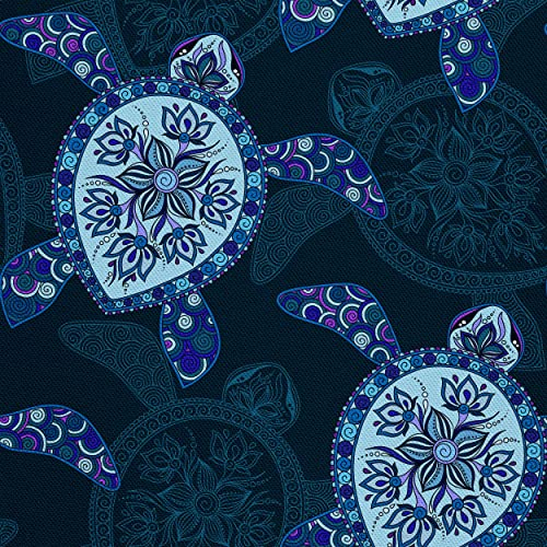 HEKO PANELS Oxford Stoff Wasserdichte Meterware Canvas-Stoff Polyester Stoff Zum Nähen Nähstoffe Möbelstoffe Dekostoffe Handwerken Wasserabweisend Blickdicht Schildkröten 1 Meter 155 x 100 cm, DX118