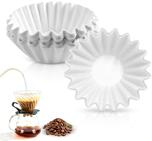 50 Pezzi Carta da Filtro per Macchina da Caffè, Filtr o Caffe Americano Bianco Naturale per Casa, Caffetteria(50 pezzi)