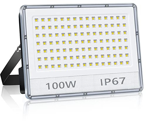 ANNIFUNLY LED Strahler Außen 100W 10000LM, Super Hell LED Fluter, LED Aussenstrahler 7000K Kaltweiß, IP67 Wasserdicht LED Scheinwerfer 230V, LED Außenstrahler für Terrassen Garten Garage Hinterhof
