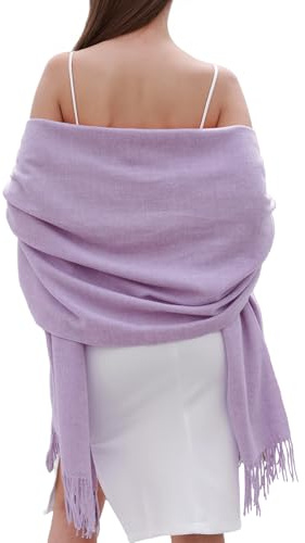 SWAT PANY Scarf for Women Lilac Pashmina Shawls and Wraps for Wedding Ladies Scarves Winter Warm