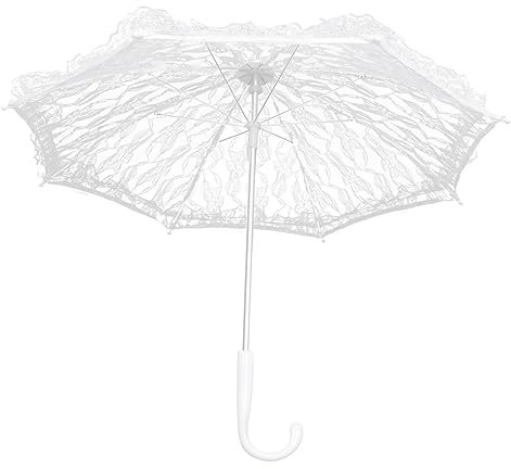 Amosfun Eleganter Spitzen- Multifunktionaler Regenschirm Brautschirm Für Hochzeitsfoto-requisite Dekorationsartikel
