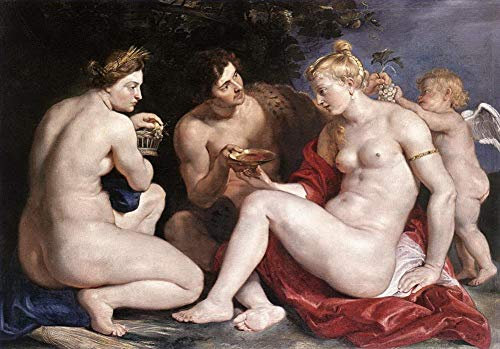 Toperfect 3 Gemälde Venus Amor Bacchus und Ceres Peter Paul Akt Ölkunst auf Leinwand, Berühmte Kunstwerke 02, €50-2000 Handgemalt von Lehrern der Kunstakademien