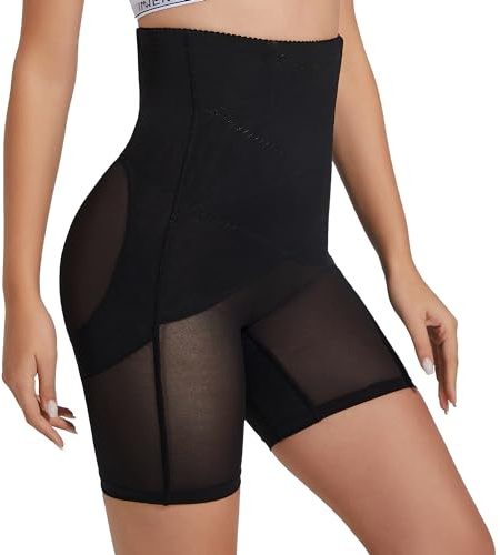 INNERSY Black Shapewear for Women Tummy Control Shorts Shaping Underwear Butt Lifter Pants (L, Black)