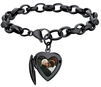 Supcare Foto Armband für Damen Herren Armbänder mit Bild Text Fotoarmband Edelstahl/Kupfer Armreifen Armschmuck Armkette Memorial Armbänder Gravur Personalisiert Modeschmuck für Muttertag Vatertag