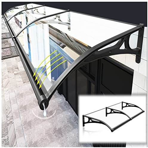 Vordach für Haustür Veranda-Überdachung, Außenmarkise, Terrassenmarkisen, Türüberdachung aus Polycarbonat, transparente Markise, Regenschutz für den Außenbereich, 60 x 60 cm, 100 x 150 cm, für Verand