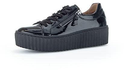 Gabor Damen Low-Top Sneaker, Frauen Halbschuhe,Best Fitting,Strassenschuhe,Sportschuhe,Freizeitschuhe,Turnschuhe,schwarz (Uni),37.5 EU / 4.5 UK