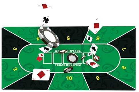 Poker-Tischmatte, Texas Pokermatte | Spielmatte aus Gummi, Poker-Tischdecke – Texas Poker Holdem Pad für Gesellschaftsspiele, Treffen mit Freunden und Unterhaltung